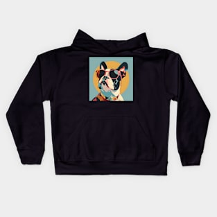 Boston Terrier in 80's Kids Hoodie